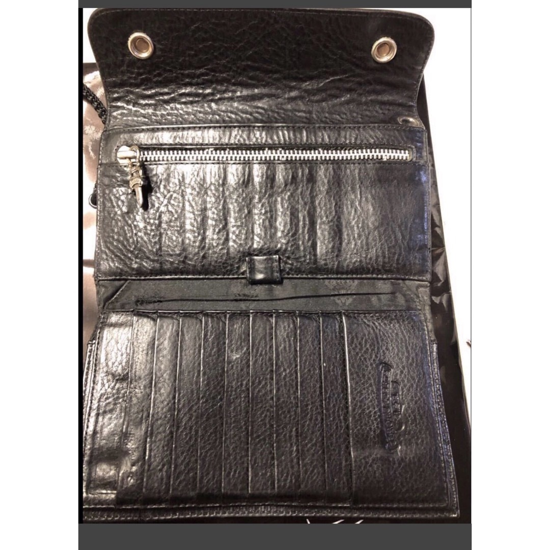クロムハーツ ウェーブウォレット クロスボタン インボイス原本付き 長財布 Chrome Hearts - 初期！希少インボイス原本！！クロムハーツ