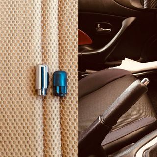 サイドブレーキ　メッキ　純正品　解除ボタン　(車内アクセサリ)