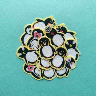 布シール⚫︎7種のペンギン：縁取り（黄色）14枚(その他)