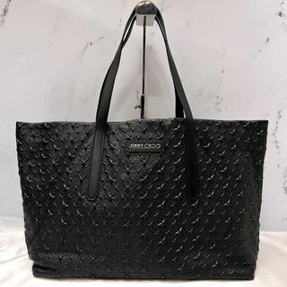 ジミーチュウ(JIMMY CHOO)の✨極美品✨ジミーチュウ　ピムリコ　大容量トート　スターエンボス　シボ革　ブラック(トートバッグ)