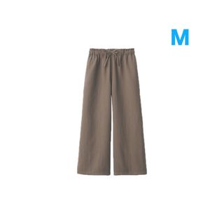 ムジルシリョウヒン(MUJI (無印良品))の無印良品   ふんわりしぼガーゼ　ロングパンツ M  ブラウン(カジュアルパンツ)