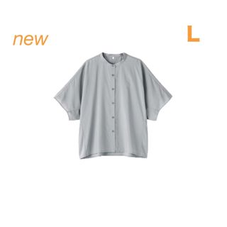 ムジルシリョウヒン(MUJI (無印良品))の無印良品   婦人　なめらか　リヨセル混五分袖ブラウス 婦人Ｌ・スモキ－ブルー(シャツ/ブラウス(半袖/袖なし))