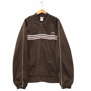アディダス(adidas)のアディダス サイドライン ロゴ刺繍 ジャケット ジャージ 4XO ブラウン(ブルゾン)