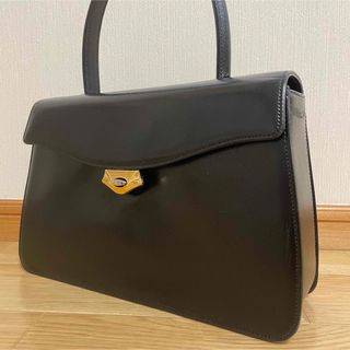 ハナエモリ(HANAE MORI)の美品 ハナエモリ ハンドバッグ フォーマルバッグ 本革 ブラック 冠婚葬祭 上品(ハンドバッグ)