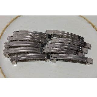 バレッタ　金具　シルバー　10個セット(各種パーツ)