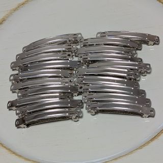 バレッタ　金具　シルバー　20個セット(各種パーツ)