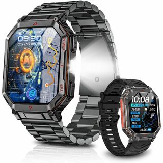 スマートウォッチ2025最新型 ChatGPT搭載 内蔵GPS 2種バンド付き(腕時計(デジタル))