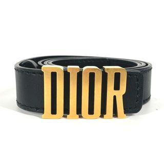 ディオール(Dior)のディオール Dior ロゴ バックル アクセサリー ベルト レザー ブラック(ベルト)