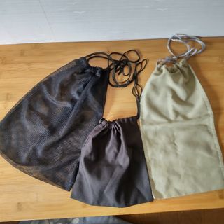 まとめ売り★シューズケース シューズ入れ メッシュ黒 スリッパ入れ 巾着袋(その他)