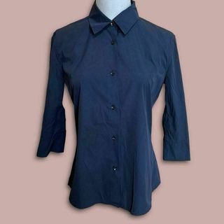ジルサンダー(JIL SANDER)のセンス抜群✨ジルサンダー【34】七分袖カットソー イタリア製 ブラック 無地(シャツ/ブラウス(長袖/七分))