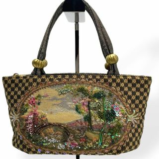 シンクビー(Think Bee!)の極美品　Think Bee シンクビー ハンドバッグ　ゴブラン織り　スパンコール(ハンドバッグ)