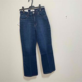 ミラオーウェン センタープレスフレアデニムパンツ　手洗い可能
