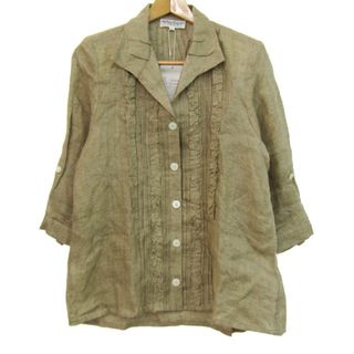 マダムトモコ 長袖シャツ トップス リネン100% イタリア製生地 未使用品 レディース Lサイズ ベージュ Madame Tomocco(シャツ/ブラウス(長袖/七分))