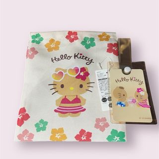 ハローキティ(ハローキティ)の日焼けキティ 巾着＆カードホルダー(キャラクターグッズ)