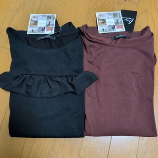 しまむら - mumu　フリルTシャツ　2点セット　L