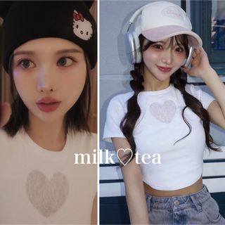 ダーリッチ(Darich)の新品タグ付き ダーリッチ ハートレースコンパクトTシャツ ホワイト(Tシャツ(半袖/袖なし))