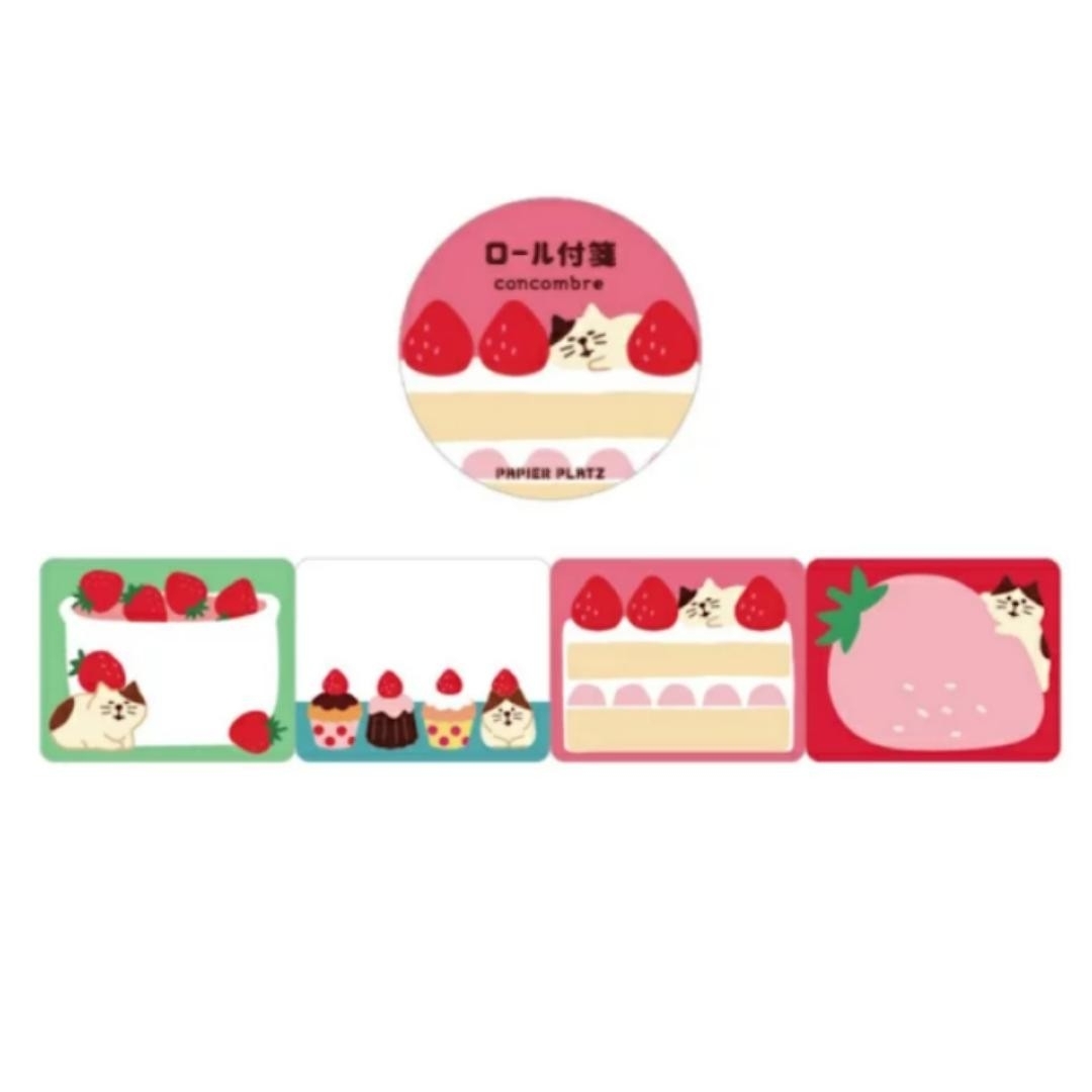 【新商品】コンコンブル　おてがるメモ　ロール付箋　おすそ分け　パピアプラッツ インテリア/住まい/日用品の文房具(ノート/メモ帳/ふせん)の商品写真
