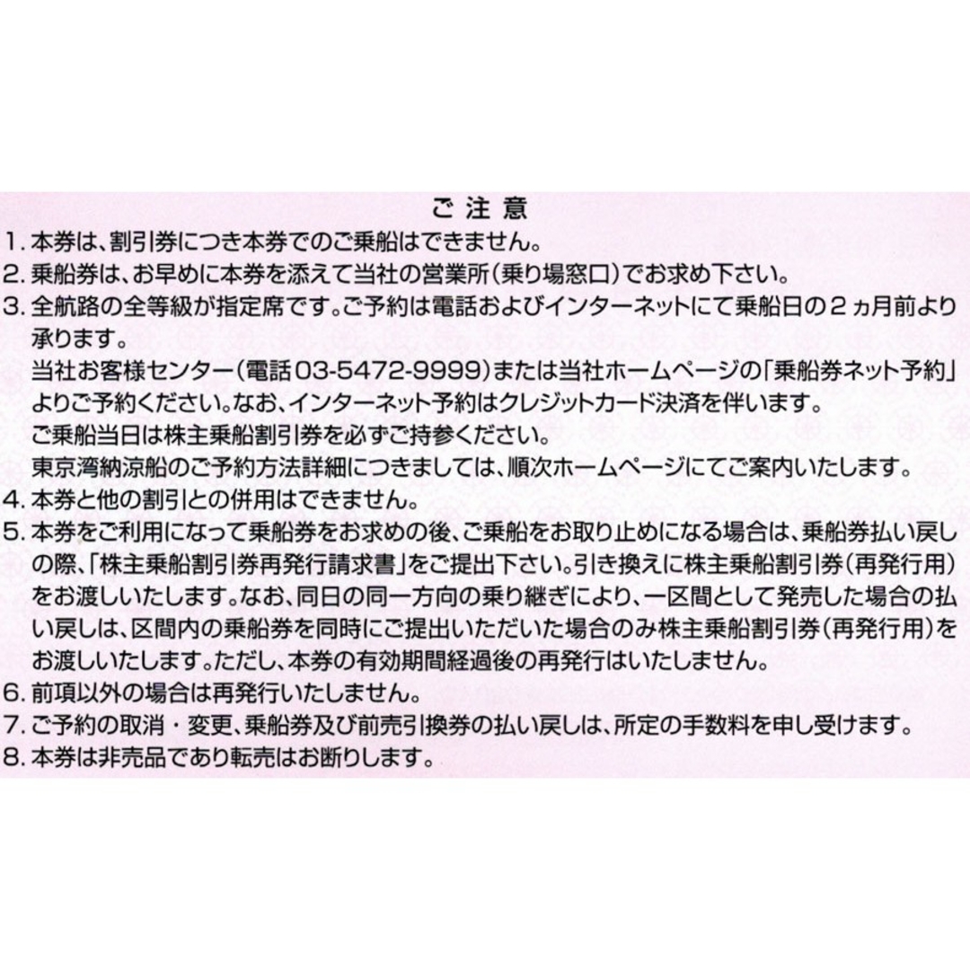 東海汽船株主優待 乗船割引券（35%割引券）6枚 チケットの乗車券/交通券(その他)の商品写真
