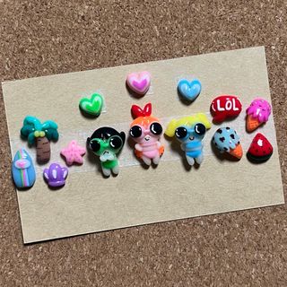 3dネイルパーツ【パワーパフガールズ　サマー　バカンス　アイス　痛ネイル】(デコパーツ)