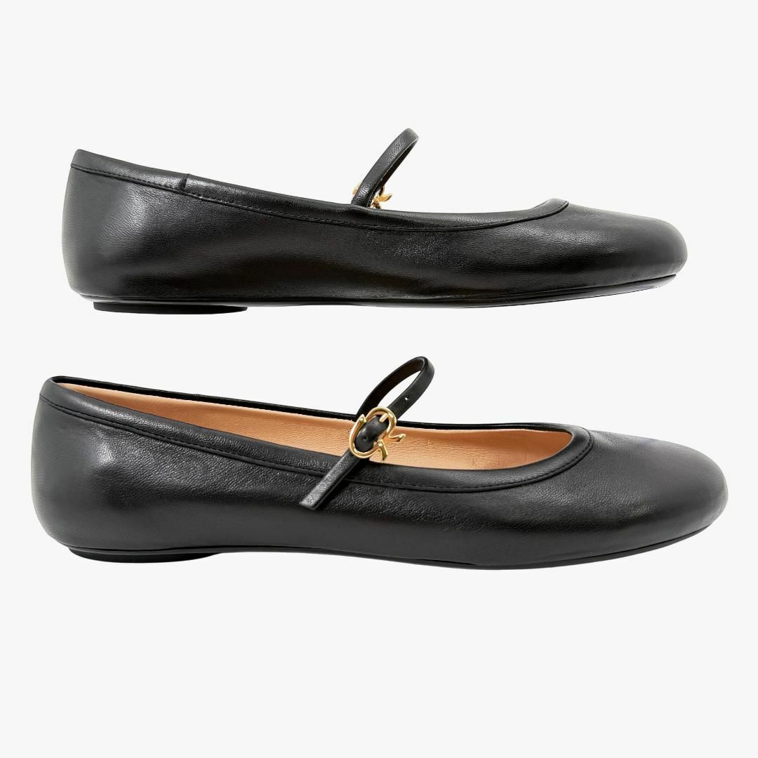 Gianvito Rossi(ジャンヴィットロッシ)の定価10万・現行品【新品】ジャンヴィトロッシ 38 黒 カルラ フラットシューズ レディースの靴/シューズ(ハイヒール/パンプス)の商品写真