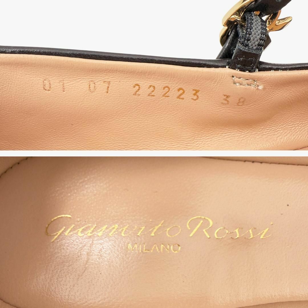 Gianvito Rossi(ジャンヴィットロッシ)の定価10万・現行品【新品】ジャンヴィトロッシ 38 黒 カルラ フラットシューズ レディースの靴/シューズ(ハイヒール/パンプス)の商品写真