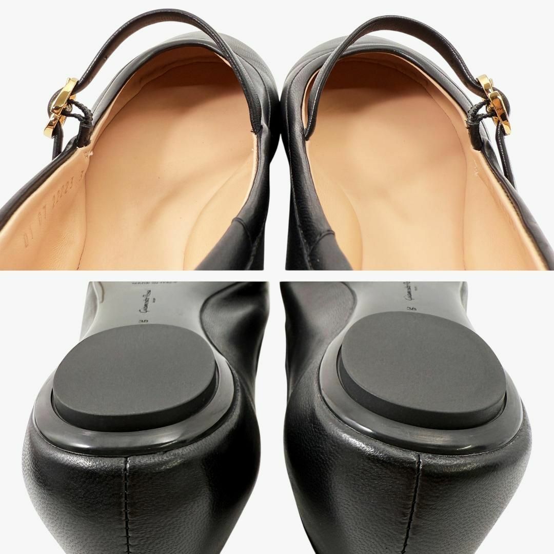 Gianvito Rossi(ジャンヴィットロッシ)の定価10万・現行品【新品】ジャンヴィトロッシ 38 黒 カルラ フラットシューズ レディースの靴/シューズ(ハイヒール/パンプス)の商品写真