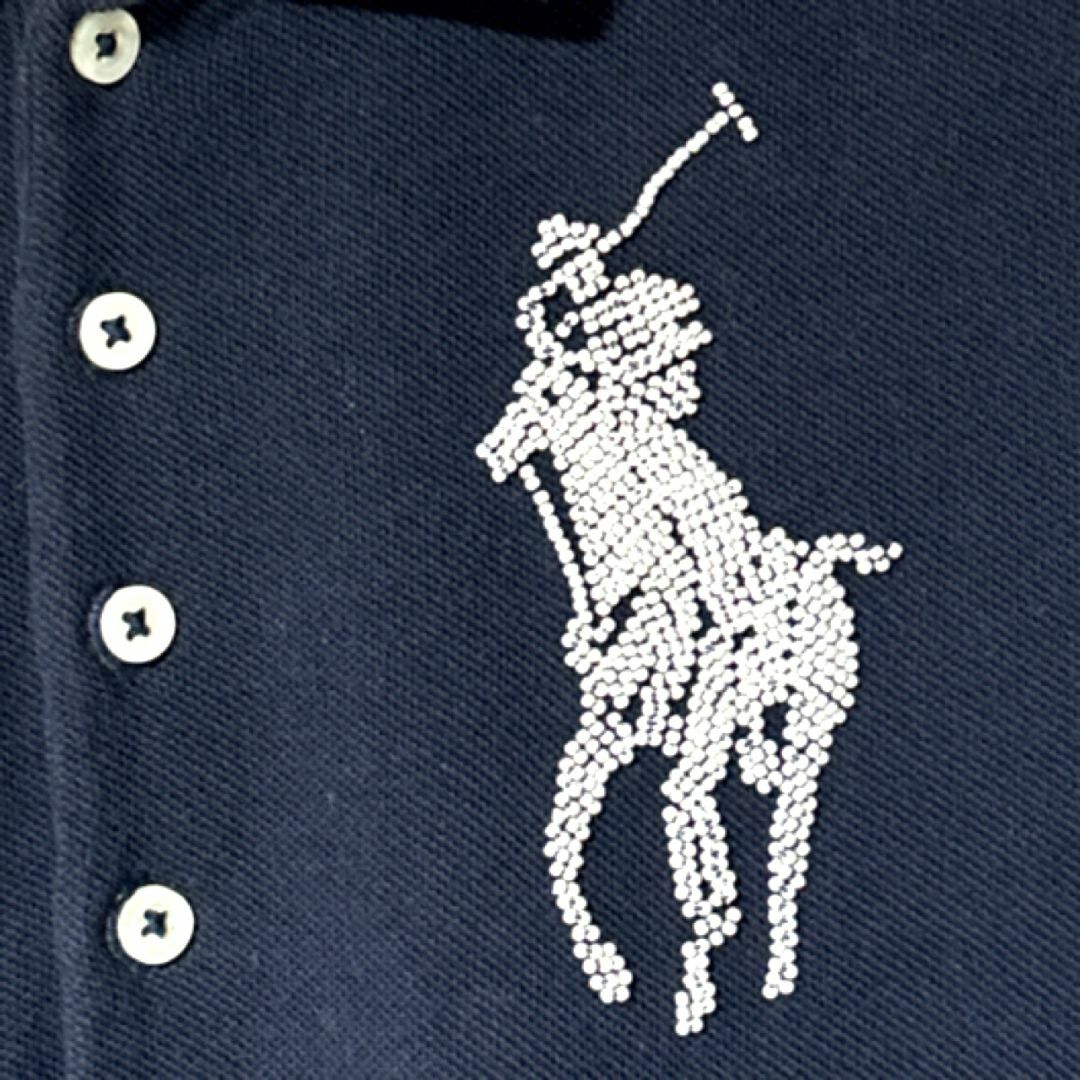 ラルフローレン スワロフスキー ポロシャツ ビーズ 黒 新品❣️ラルフローレン ビーズ 刺繍 ビッグポニー ポロシャツ黒