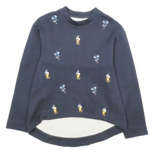 マルニ(MARNI)の美品 MARNI マルニ 刺繍 スウェット カットソー フィッシュテール 長袖 プルオーバー クルーネック トップス ネイビー 38 レディース 古着 中古 USED(トレーナー/スウェット)