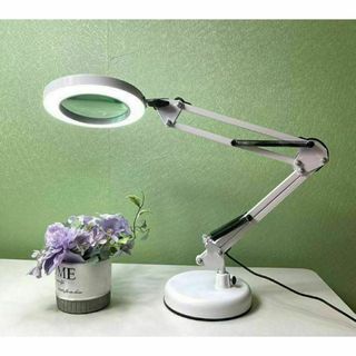 LEDライト 拡大鏡 ルーペ スタンドルーペ 卓上 10倍 USB 電源 台座(その他)