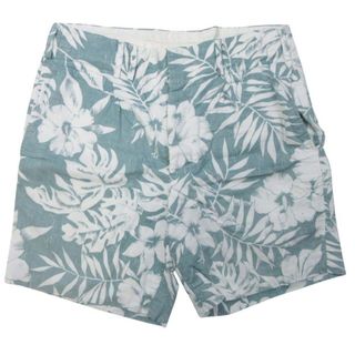 インパクティスケリー(Inpaichthys Kerri)の良品 Impatchthys kerri インパクティスケリー ショートパンツ ハーフ ボタニカル柄 ショーツ S ライトブルー 白 ホワイト メンズ 古着 中古 USED(ショートパンツ)