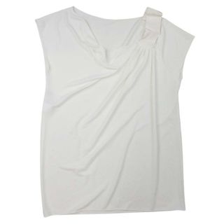 フィロソフィーアルベルタフェレッティー(PHILOSOPHY DI ALBERTA FERRETTI)の美品 PHILOSOPHY フィロソフィー ディ アルベルタフェレッティ ブラウス ドレープ カットソー ノースリーブ トップス 40 アイボリー レディース 古着 中古 USED(シャツ/ブラウス(半袖/袖なし))