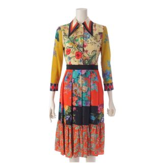 グッチ(GUCCI)のGucci 総柄 ピクセルブーケ シルク ドレス ワンピース 493518 マル(ミニワンピース)