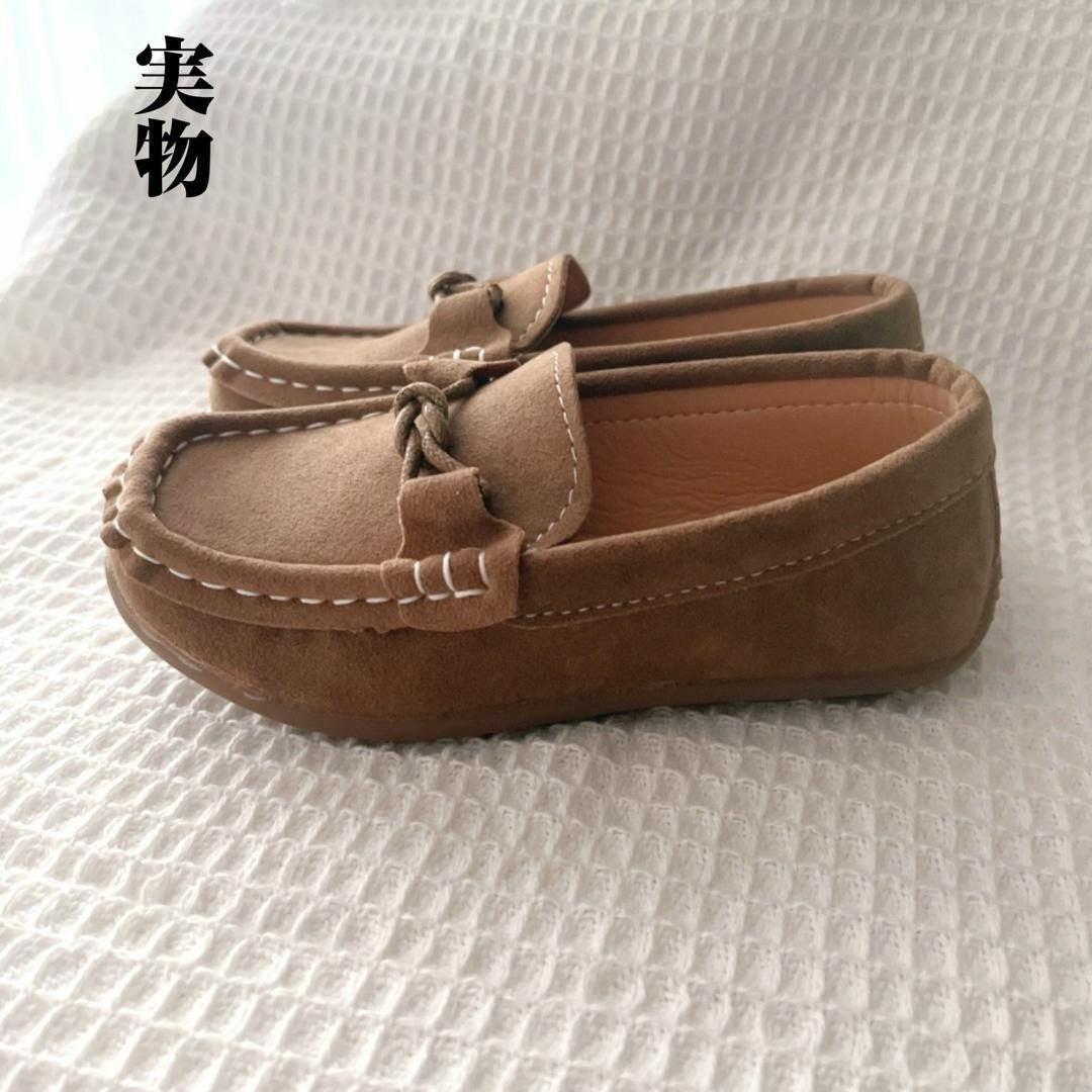 18.5cm キッズローファー　ブラウン　フォーマル　モカシン　発表会　男女兼用 キッズ/ベビー/マタニティのキッズ靴/シューズ(15cm~)(ローファー)の商品写真