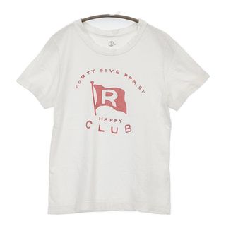 フォーティーファイブアールピーエム(45rpm)の45R/45rpm HAPPY CLUB ロゴ サイズ3 半袖Ｔシャツ カットソー ホワイト レディース フォーティーファイブアールピーエム【中古】5-0708S♪(Tシャツ(半袖/袖なし))