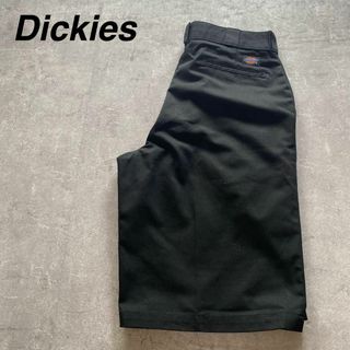 ディッキーズ(Dickies)のDickies コットンハーフパンツ　黒　バギーパンツ　M/L程(ショートパンツ)