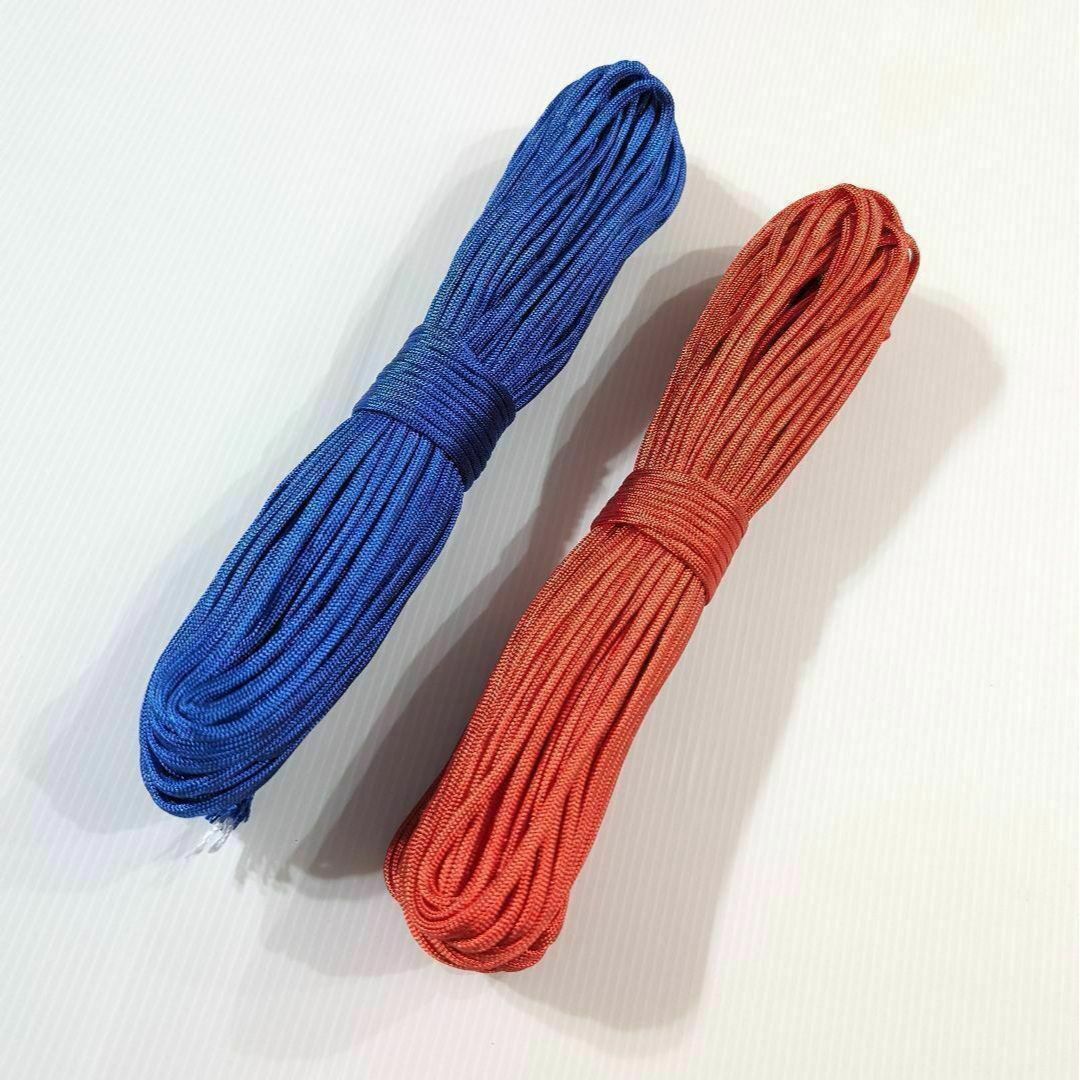 パラコード ガイロープ 31m×2本 4㍉ 7芯 ハンドメイド【赤・青】 ハンドメイドの素材/材料(その他)の商品写真
