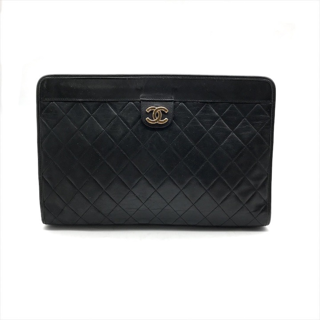 ラムスキン ブラック♪【CHANEL】クラッチ バッグ CHANEL - 美品 CHANEL シャネル ココマーク マトラッセ