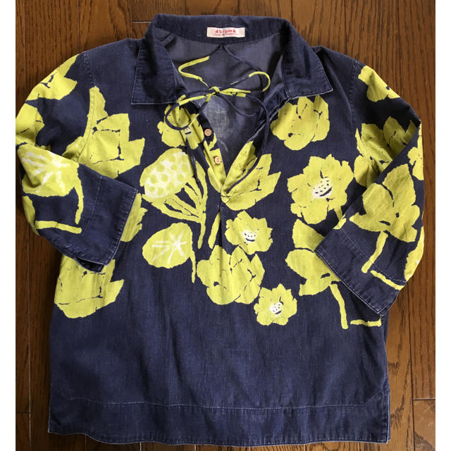 45rpm(フォーティーファイブアールピーエム)の45rpmインディゴアロハ風シャツ レディースのトップス(シャツ/ブラウス(半袖/袖なし))の商品写真