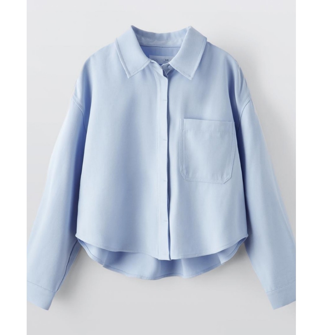 ZARA(ザラ)の【美品】ZARA GIRLS　シャツ　ショート丈 キッズ/ベビー/マタニティのキッズ服女の子用(90cm~)(ブラウス)の商品写真