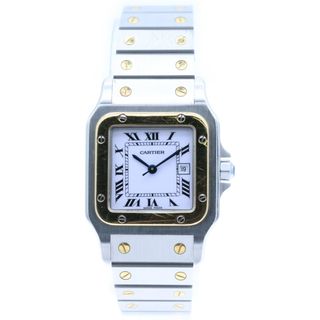 カルティエ(Cartier)のCartier カルティエ 81036283 サントスガルべ LM 白文字盤 SS×YG/AT ステンレス×イエローゴールド 自動巻き 腕時計(腕時計)