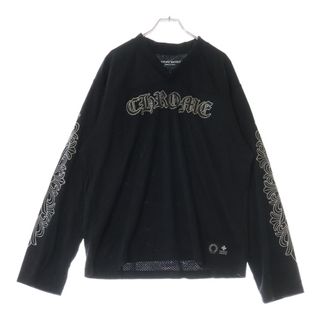 クロムハーツ(Chrome Hearts)のCHROME HEARTS クロムハーツ MESH WARM UP JERSEY メッシュ バーシティー ジャージー CHプリントメッシュ長袖Tシャツ ブラック(Tシャツ/カットソー(七分/長袖))