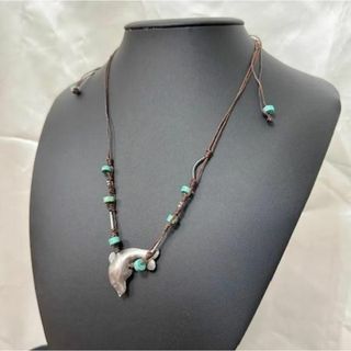新着 現品限り ネックレス カレンシルバー ターコイズ イルカ ハンドメイド#1(ネックレス)
