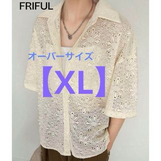 シーイン(SHEIN)の【XL】SHEIN カジュアルブラウス　アプリコット　オーバーサイズ(シャツ/ブラウス(半袖/袖なし))