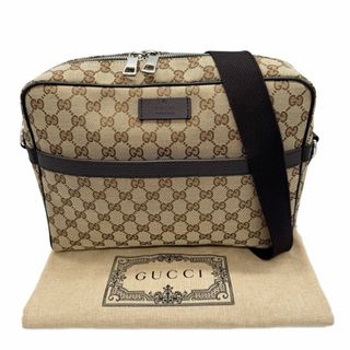 グッチ(GUCCI)のGUCCI グッチ ショルダーバッグ GGキャンバス ベージュ レザー ブラウン 449173 斜め掛け 肩掛け メンズ【中古】(ショルダーバッグ)