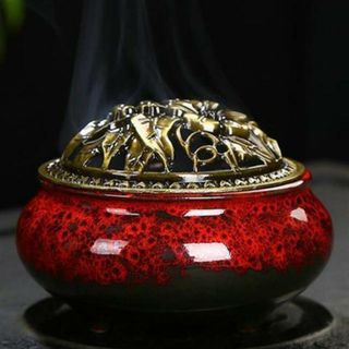【並行輸入】香炉 陶器 お香立て付 incense02(お香/香炉)