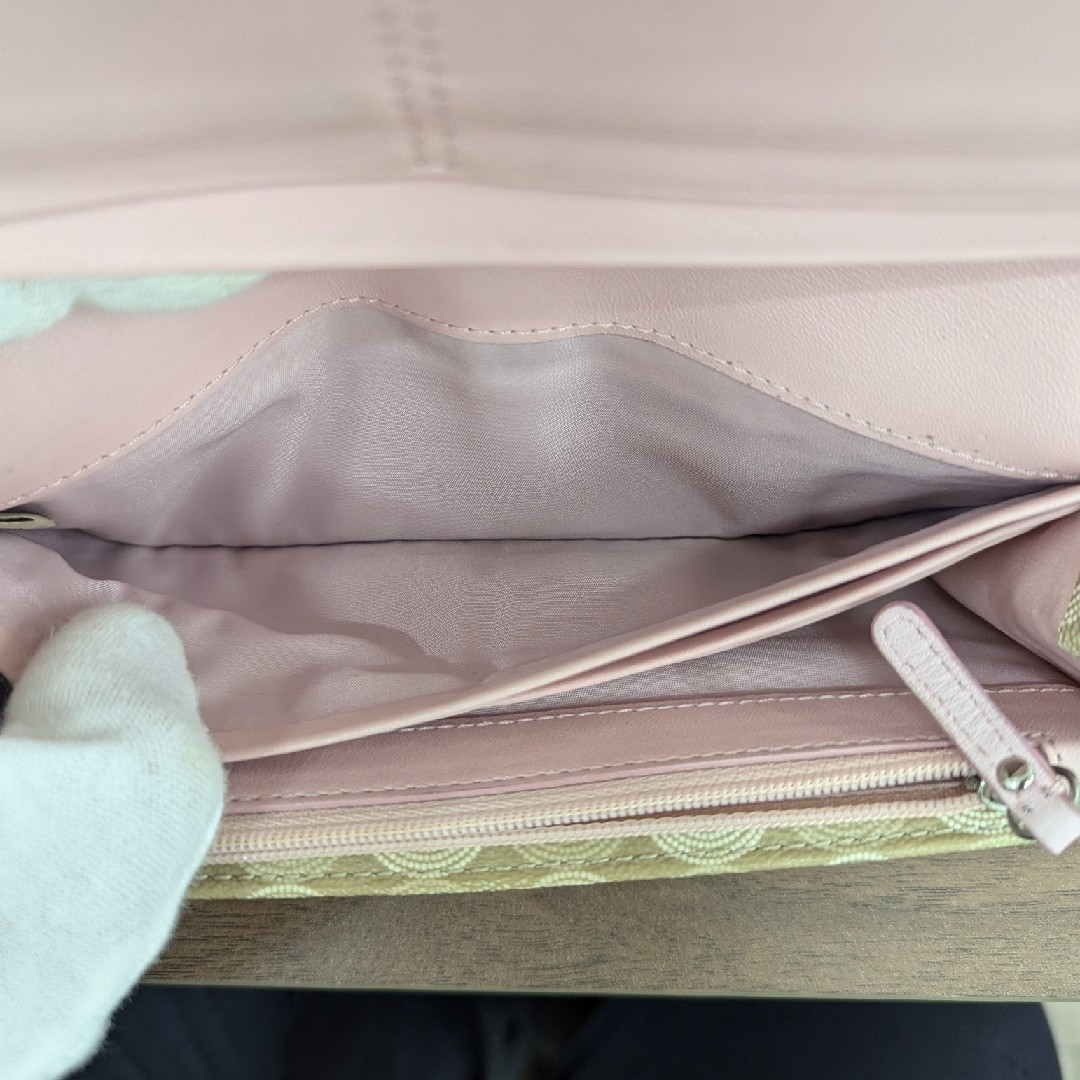COACH(コーチ)のCOACH コーチ シグネチャー長財布 ピンク×ベージュ レディースのファッション小物(財布)の商品写真