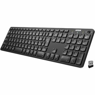 Arteck 2.4Gワイヤレス キーボード 無線 軽量 フルサイズ テンキー付