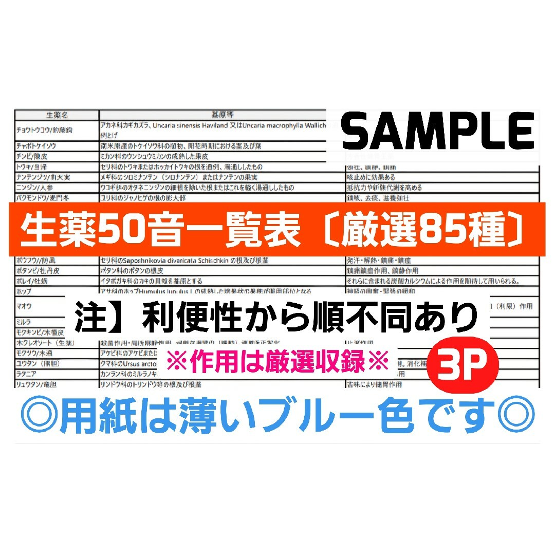 生薬一覧表【登録販売者】ラクマ販売用 匿名配送1,600円 エンタメ/ホビーの本(語学/参考書)の商品写真
