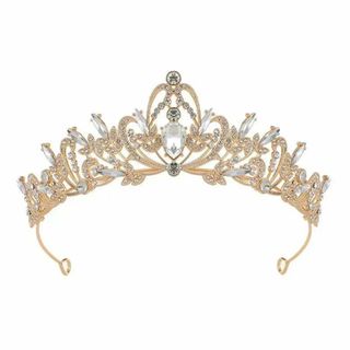 YANHUILAY ティアラ 王冠 カチューシャ 髪飾り ヘアアクセサリー おし(その他)