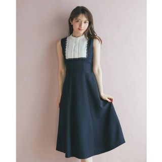 tocco ヨークレース切替バックレースアップ配色ワンピース フェリーズ